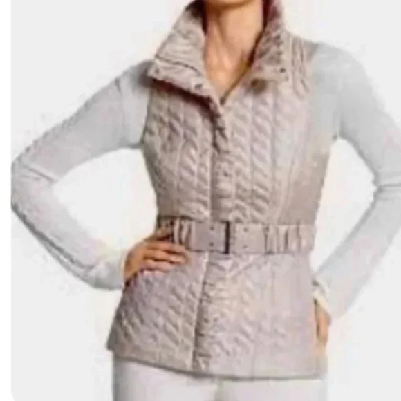 White House Black Market Quilted / Belted Vest - Size XXS - EUC - Picture 5 of 13